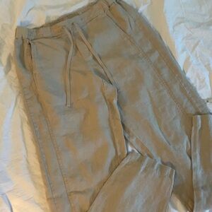 J. Jill Tan Linen Joggers Relaxed Fit